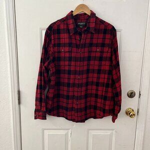 Eddie Bauer Men's Red 100% Cotton Buffalo Plaid Shirt Sz XXL